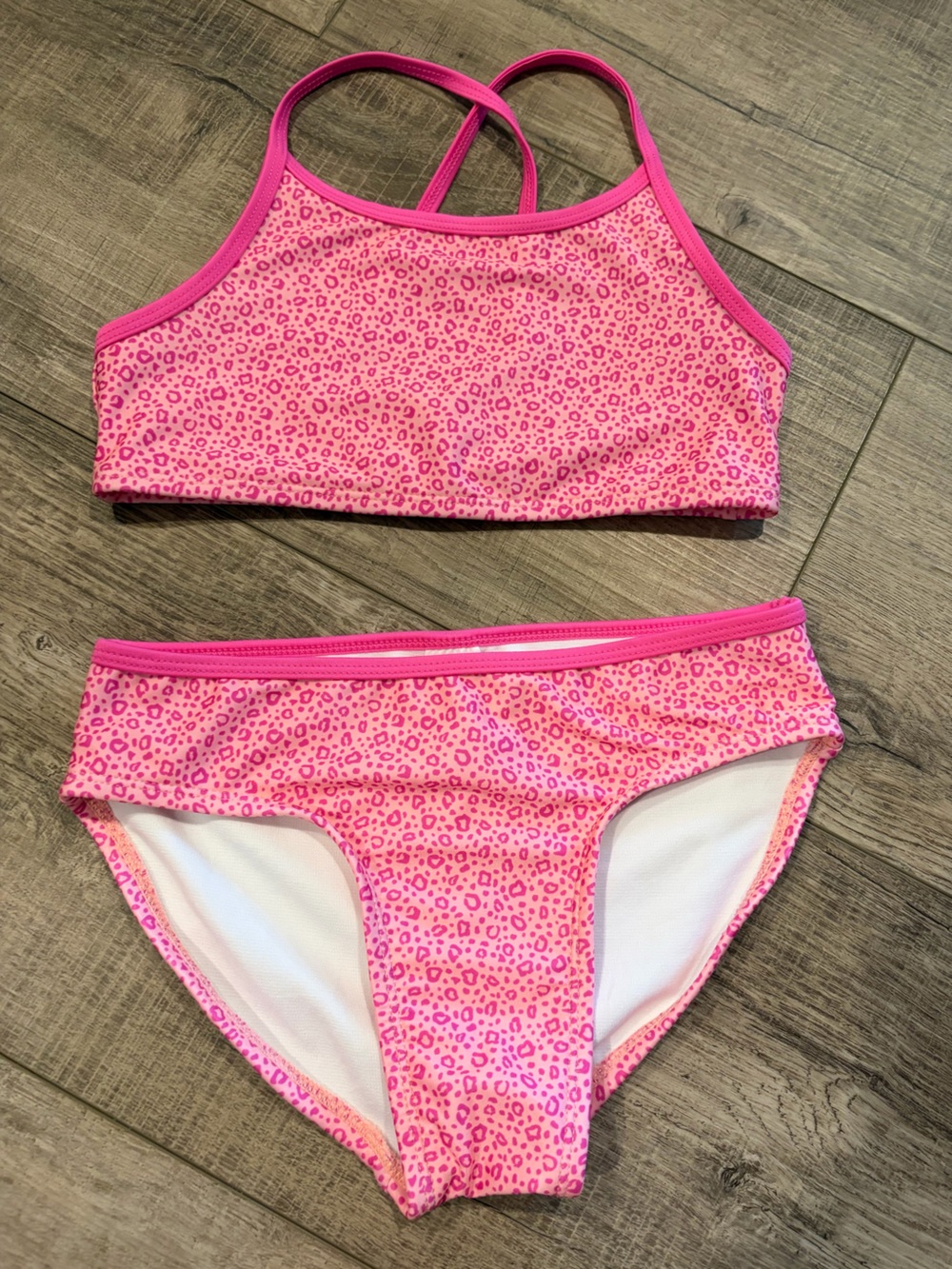 Cat & Jack Pink Leopard Print Girls Bikini Set
